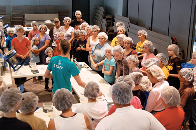 Volunteering to feed children